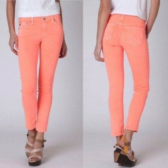 AG | The Stevie Ankle Slim Straight Leg in Pink (30R) - Picture 1 of 5
